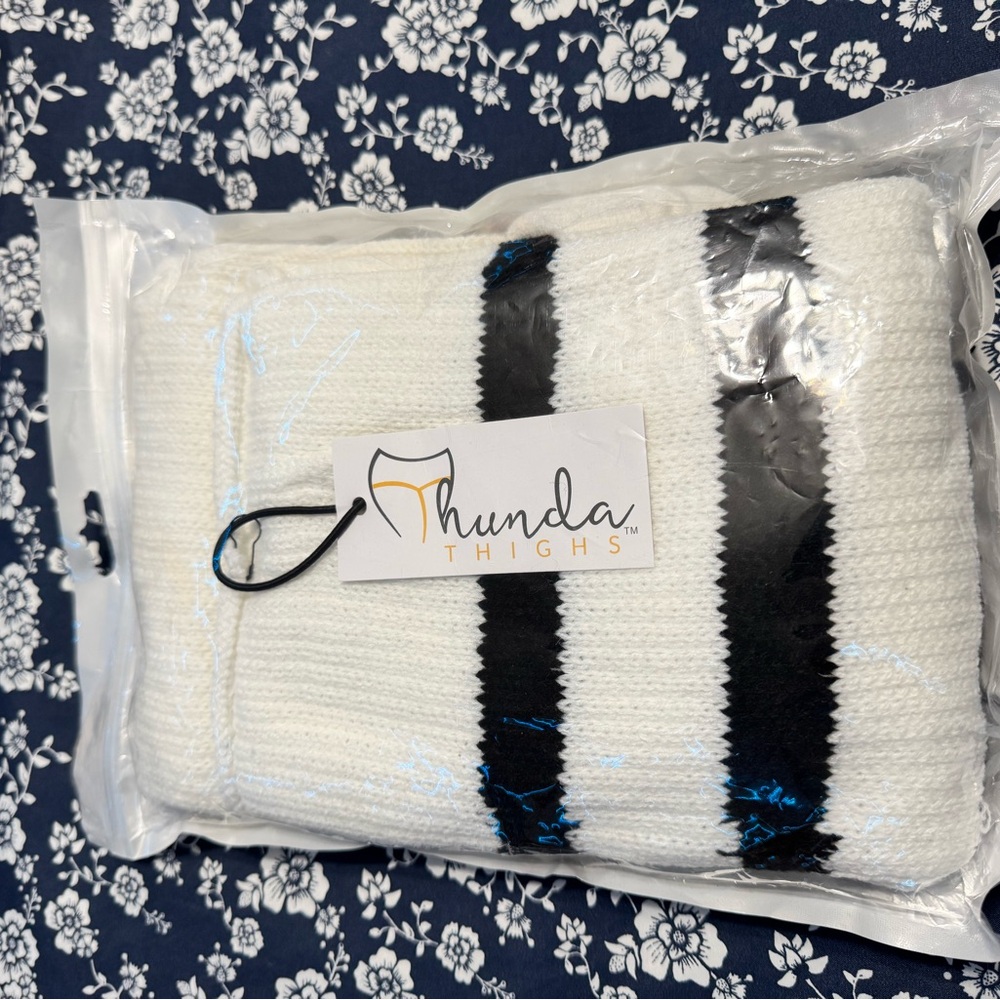 White with Black stripes Over-the-Knee Socks